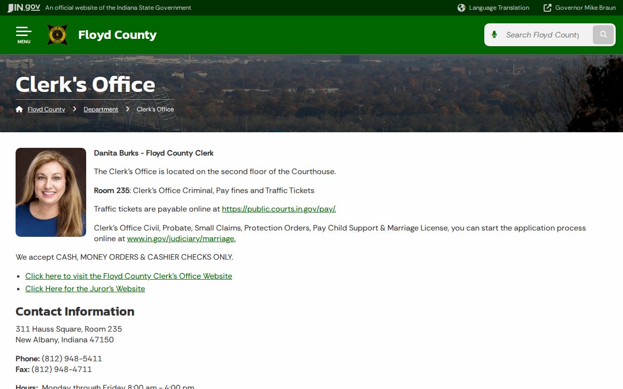 Floyd County warrant check Clerk counter